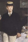 Edouard Manet Le dejeuner dans l'atelier (detail) (mk40) oil painting reproduction